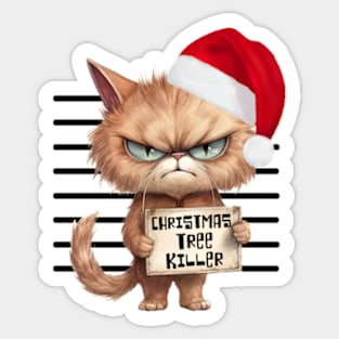 Bad Kitty - Christmas Tree Killer Sticker